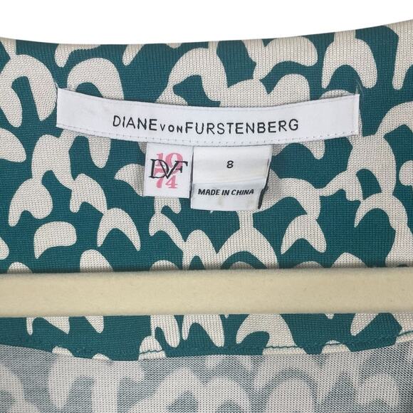 Diane Von Furstenberg Reina Long Sleeve Shift Dress 100% Silk Classic Size 8 - Picture 11 of 14